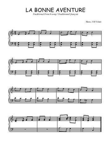Téléchargez l'arrangement pour piano de la partition de La bonne aventure en PDF